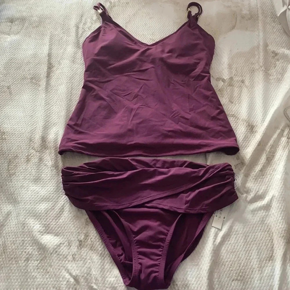 Bleu Rod Beattie Cherry Wine Tankini Swimsuit Set - Picture 4 of 10
